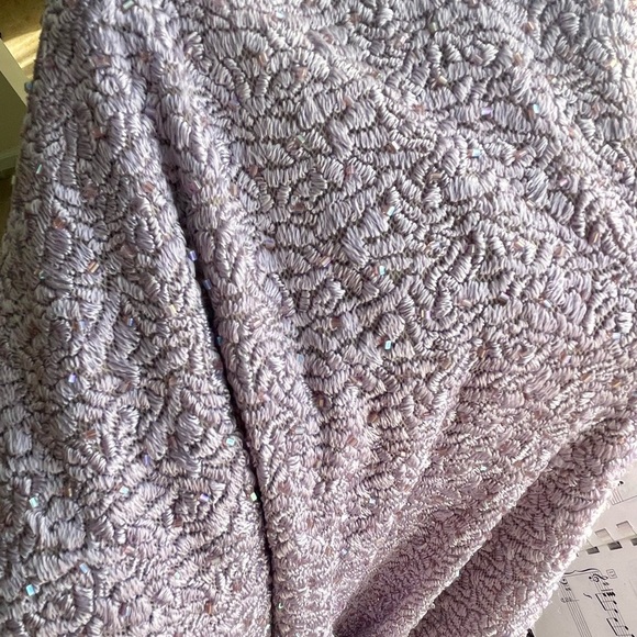 Carman Marc Volvo Beaded Full Length Gown Cocktail Dress Lilac Size 4 - Picture 7 of 7